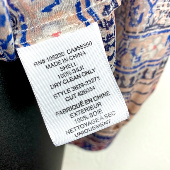 Joie Silk Blouse Sheer Peasant Top - Picture 7 of 7